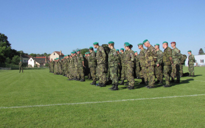 Nástup vojáků 74.lmopr na sportovní den velitele praporu