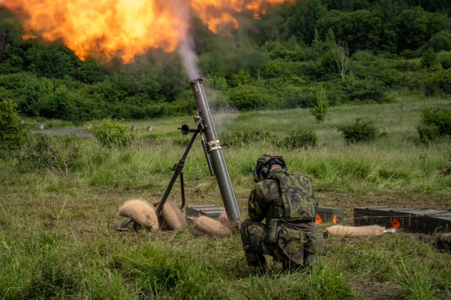 V organizační struktuře praporu je i minometná baterie vyzbrojená minomety ráže 120 mm vz. 82. Je určen k ničení živé síly protivníka, umlčování nebo ničení jeho palebných prostředků.